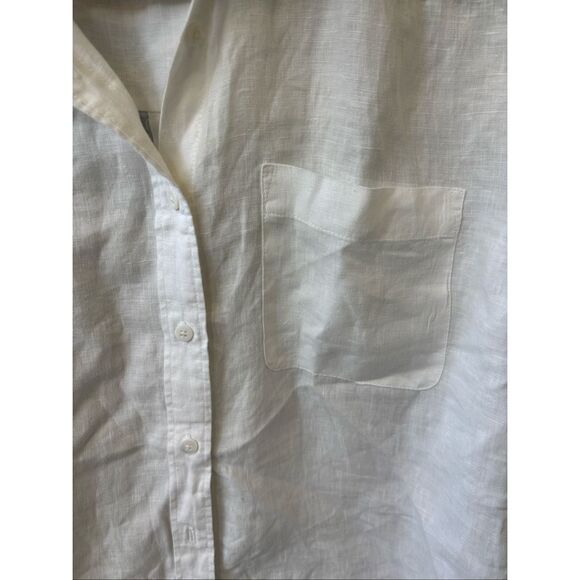 NWOT Faherty women’s Laguna Linen Relaxed Shirt - White, $158 XS F45 - Picture 7 of 10